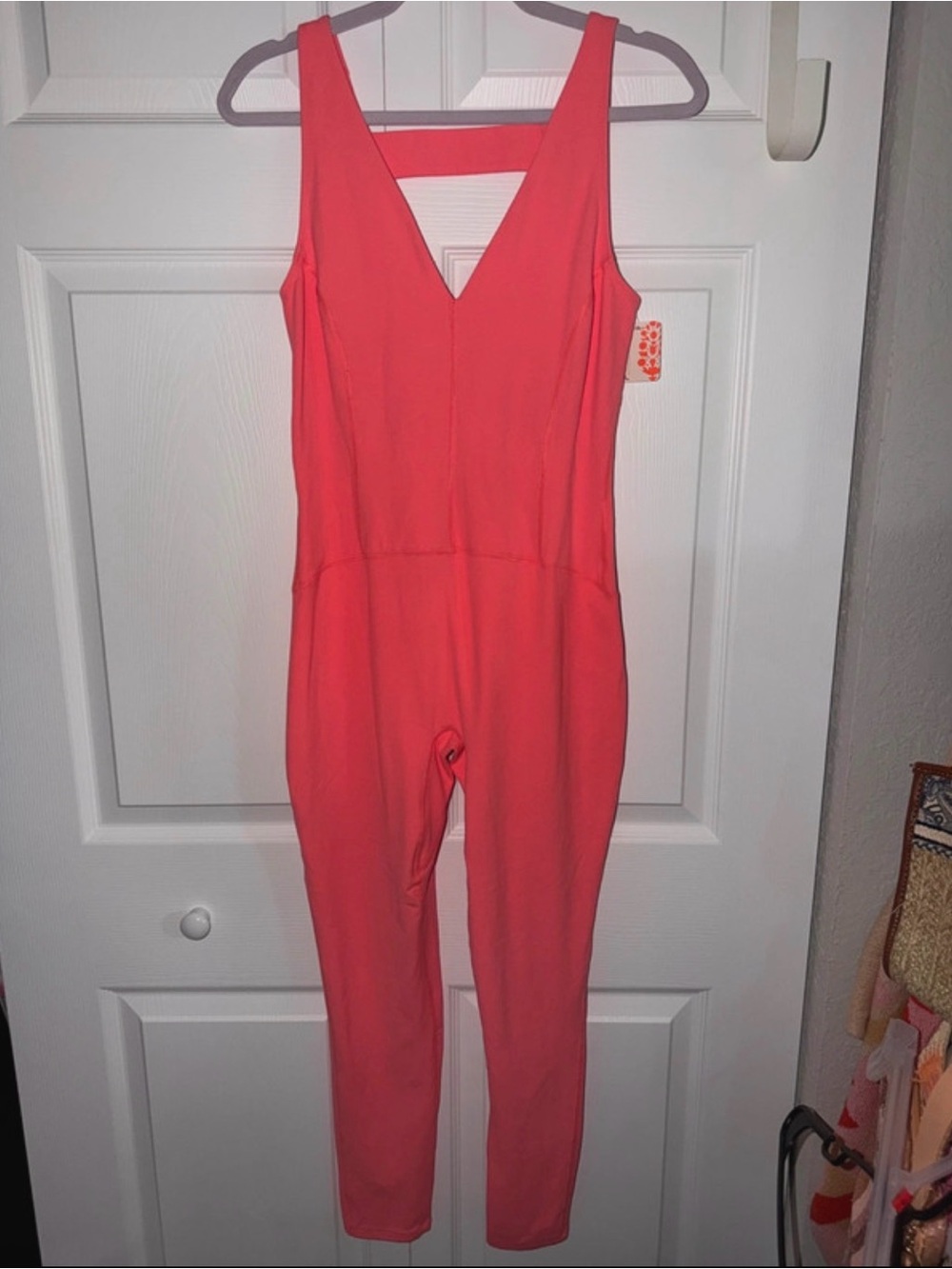 Free people Coral One-Piece Jumpsuit